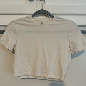 SKIMS Vintage White Cropped Tee